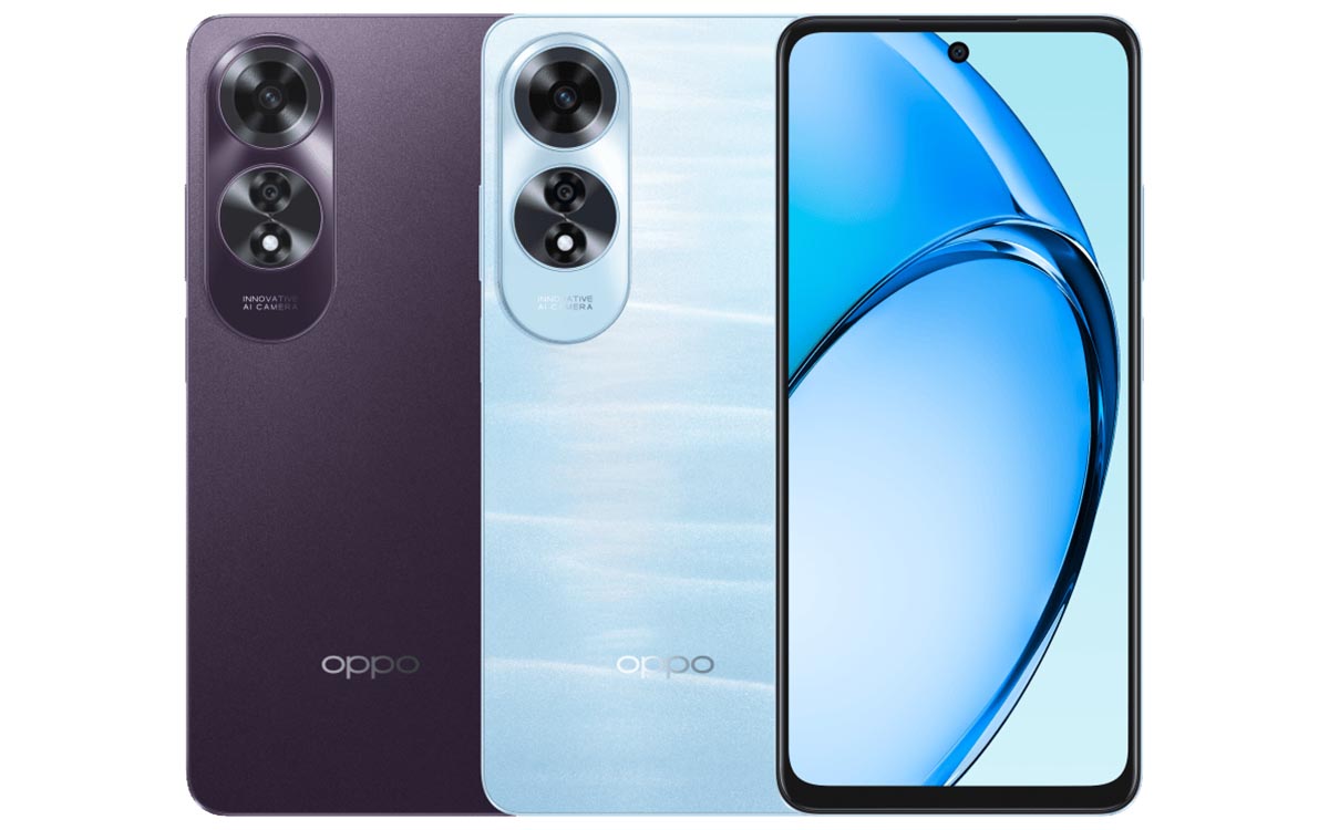 Celular Oppo A60 en colores vino y azul