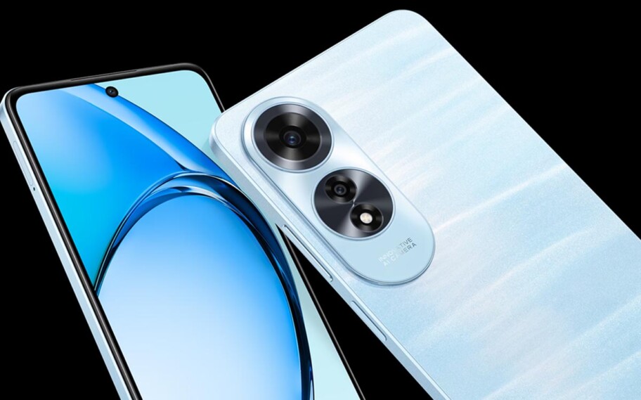 Parte delantera y trasera del celular Oppo A60