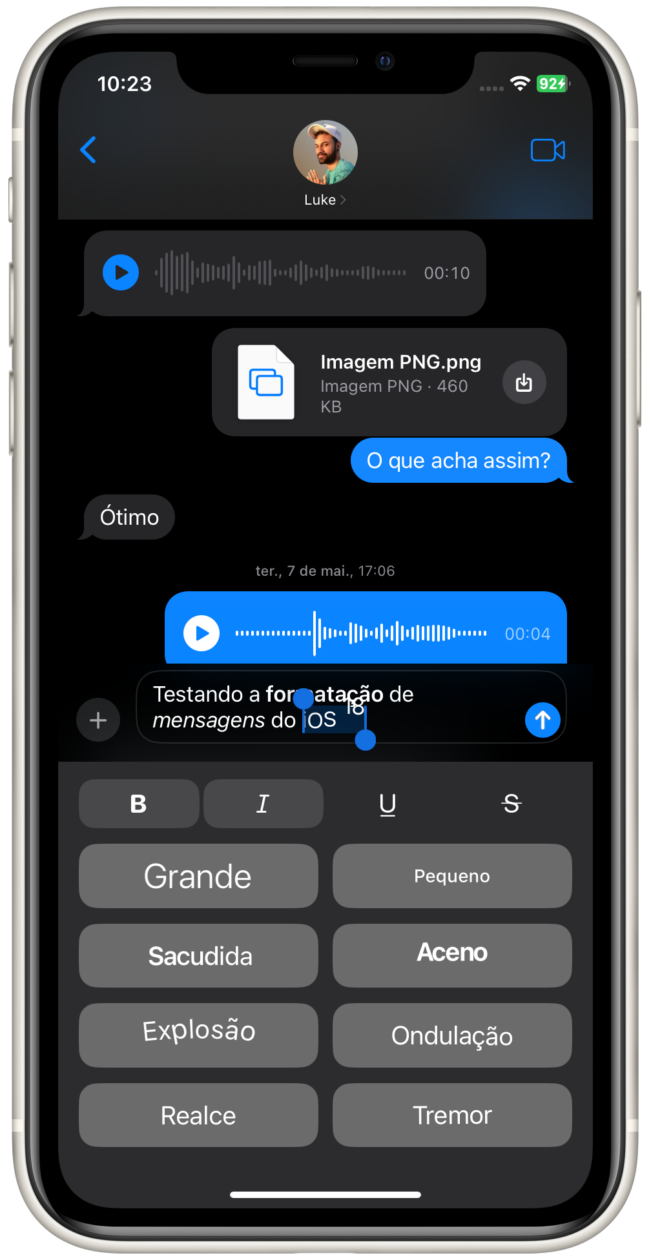 Efectos sobre los mensajes