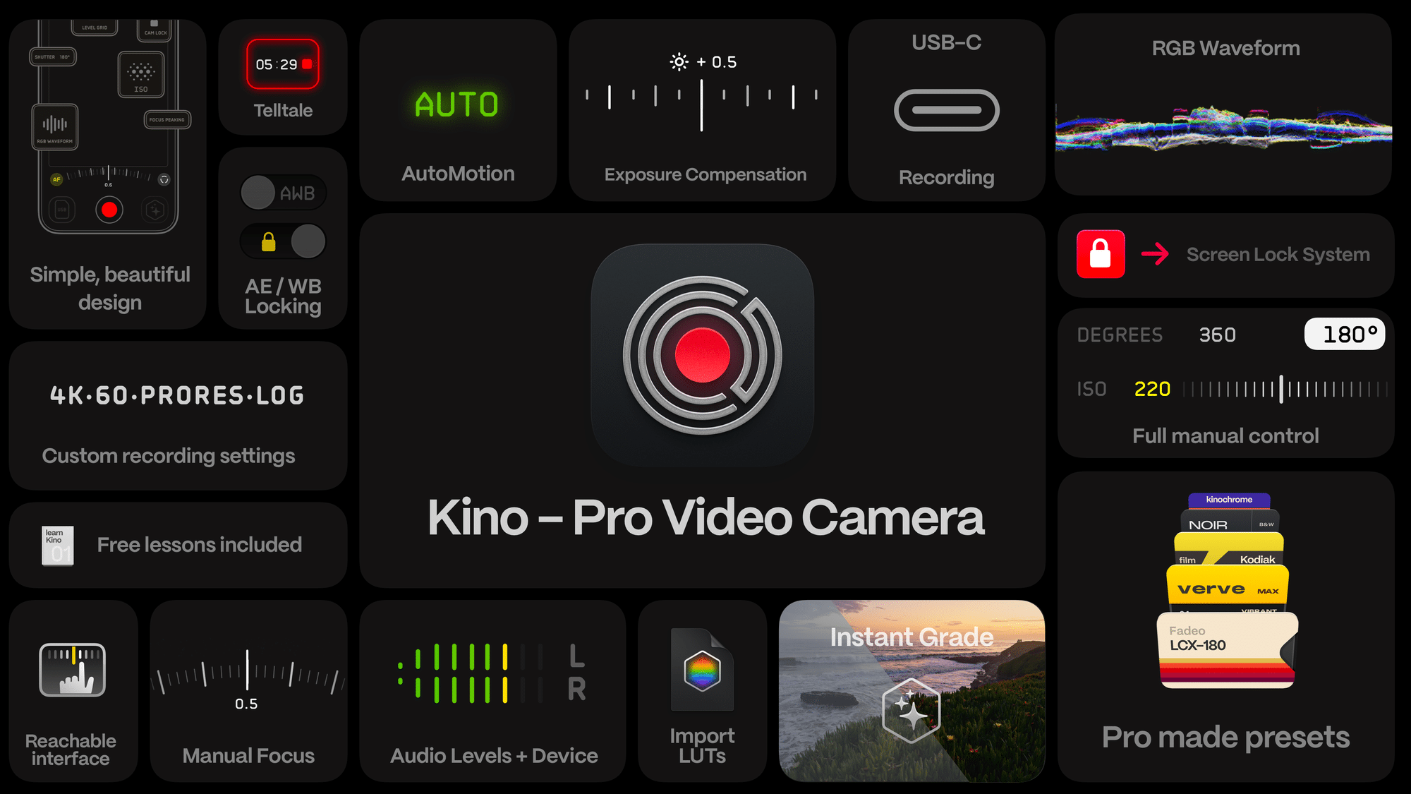 Aplicación Kino, para grabación de vídeo profesional