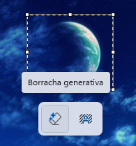 Botón de borrador generativo de pintura en Windows 11