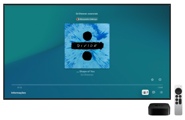 SharePlay en la aplicación Música (Apple TV)