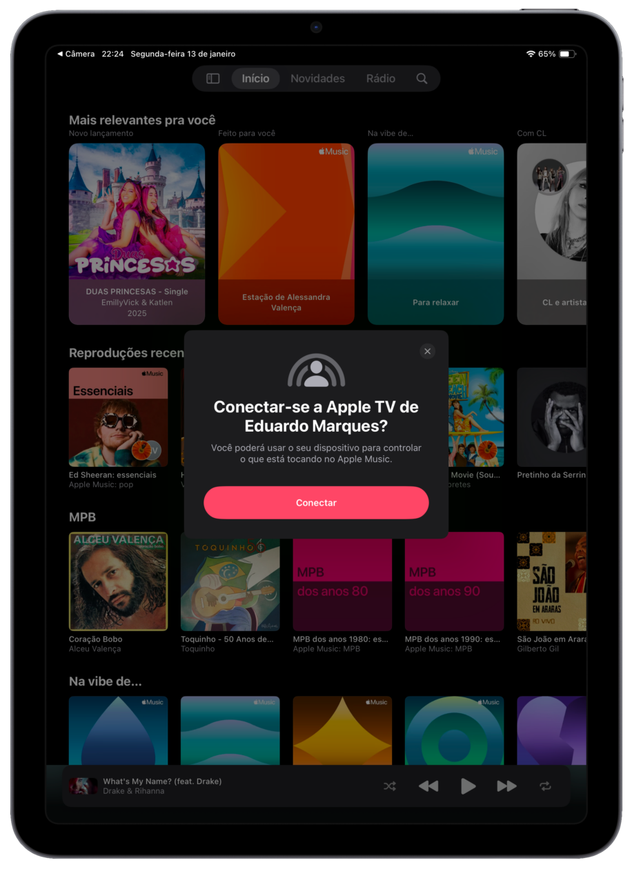 SharePlay en la aplicación Música (iPad)