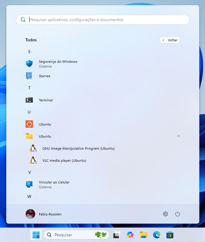Acceso a aplicaciones de Linux desde el menú Inicio
