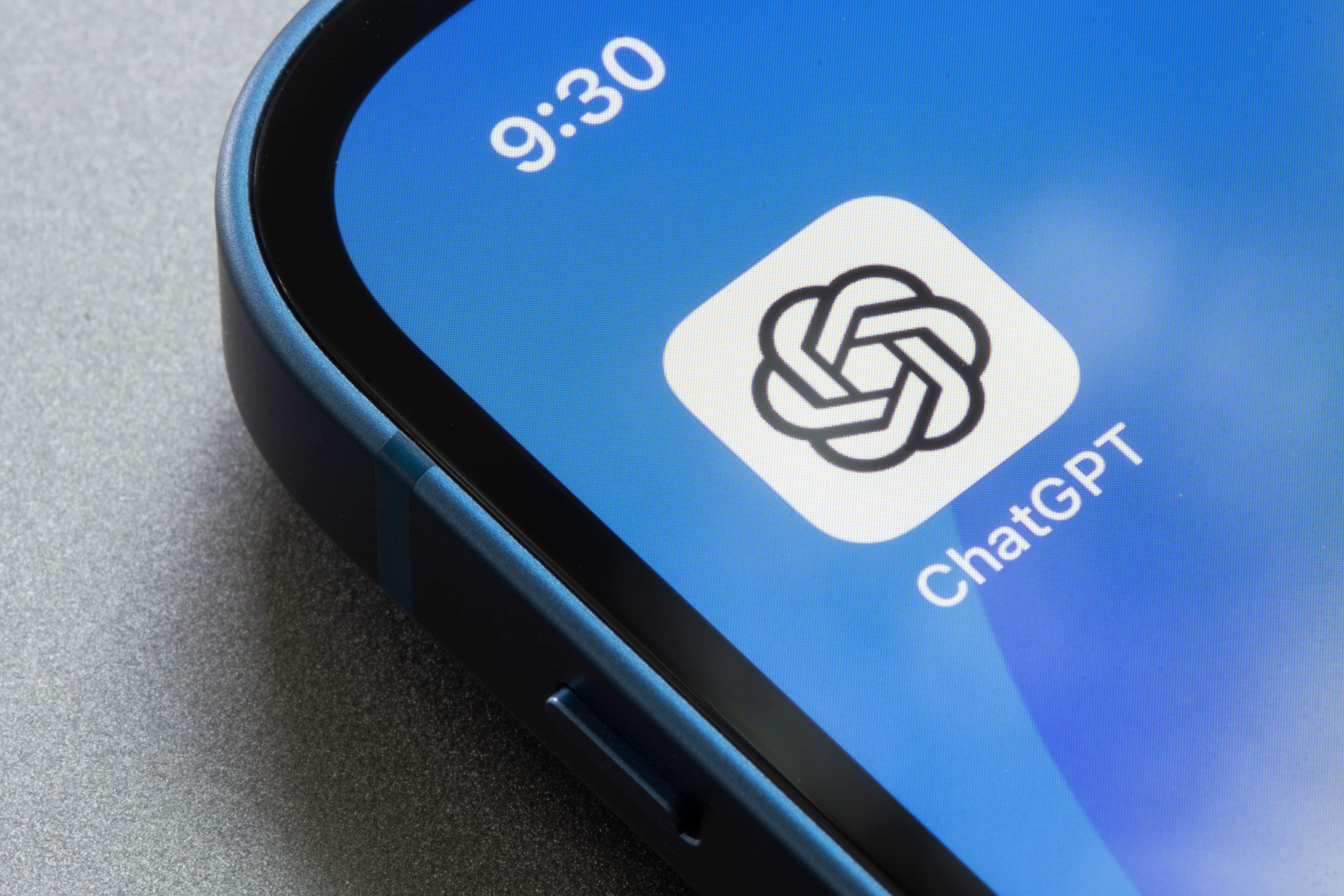 Aplicación ChatGPT en un iPhone
