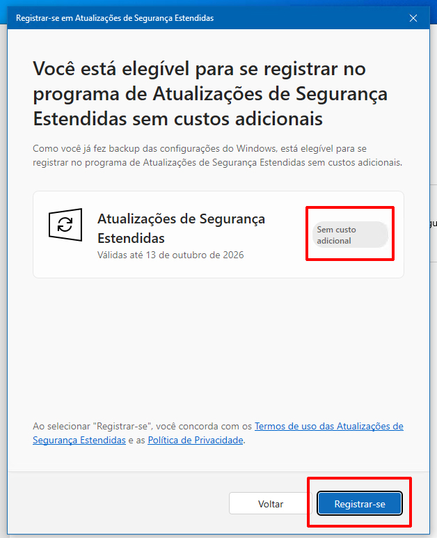 Confirmación de elegibilidad