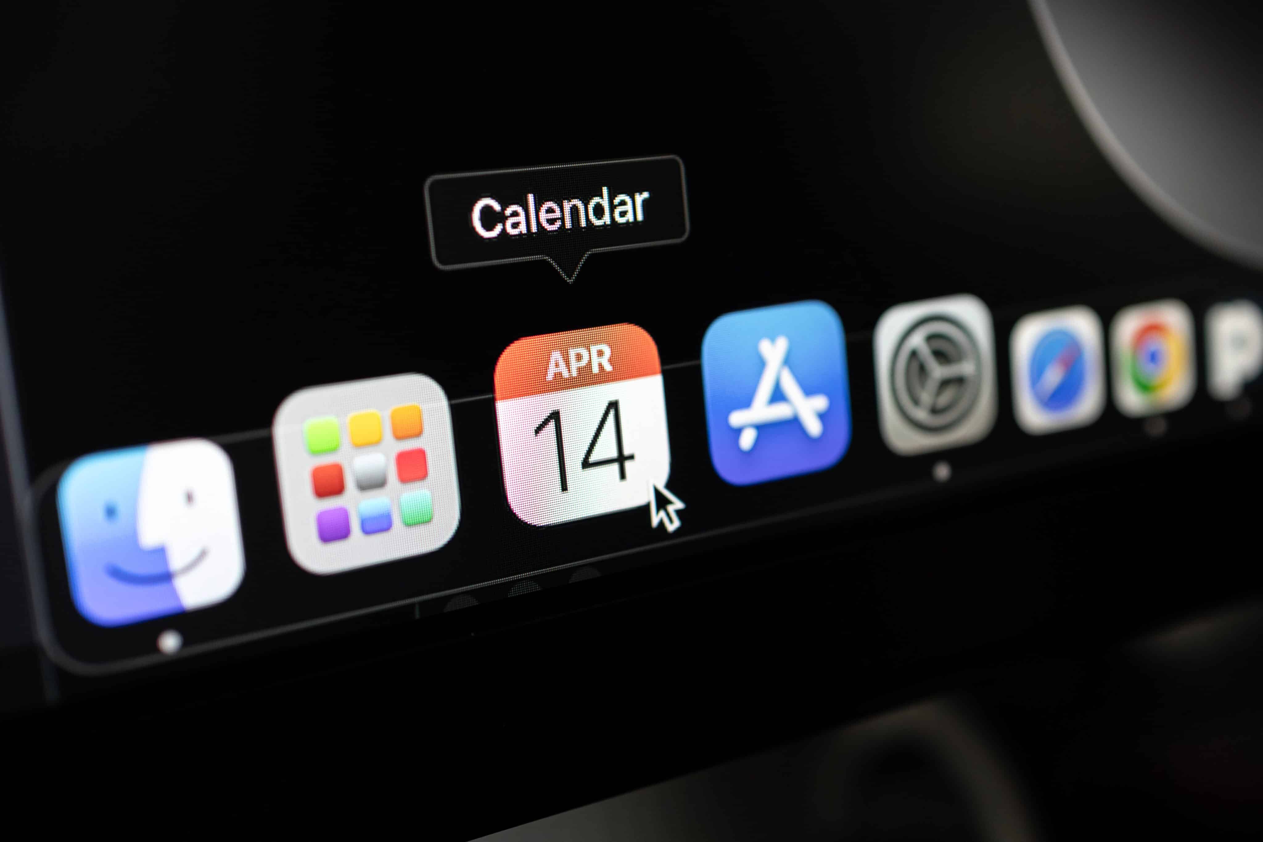 Icono de la aplicación Calendario en el Dock de macOS