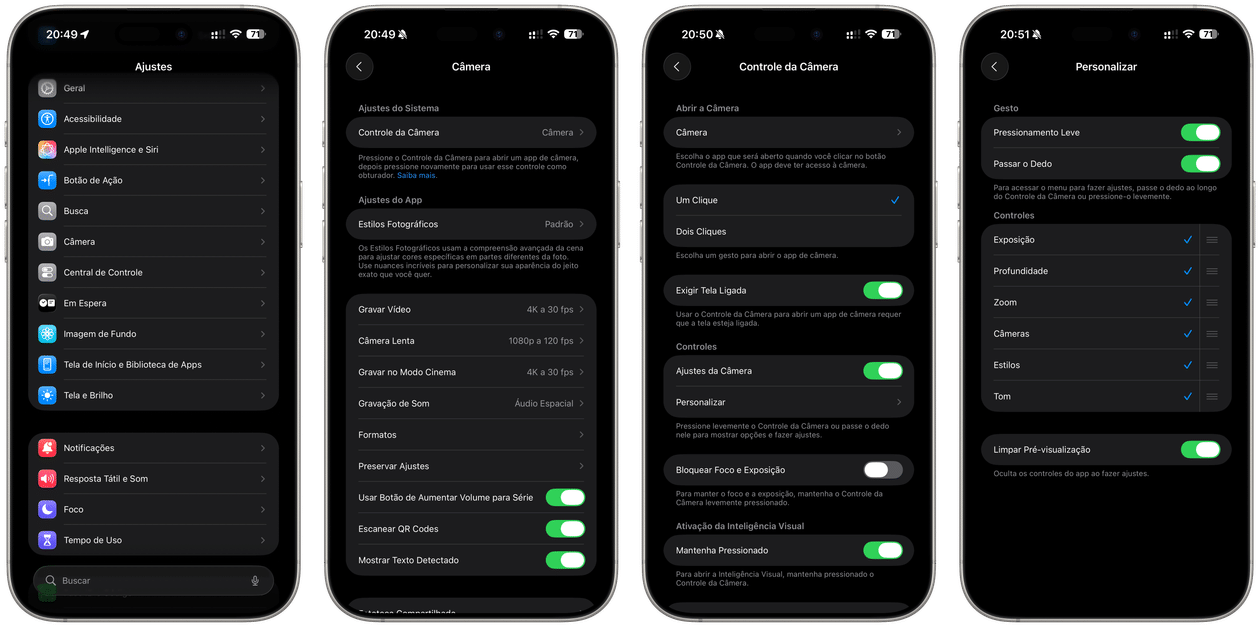 Personalizar el control de la cámara