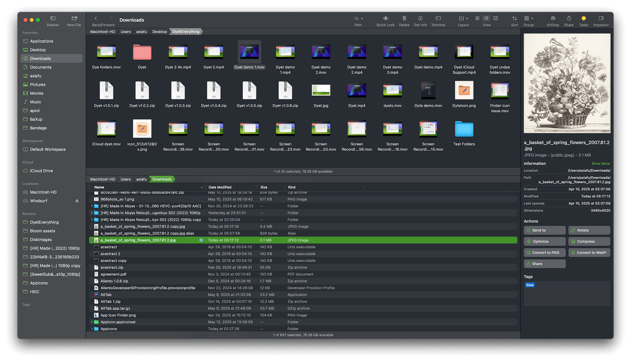 Aplicación florecer