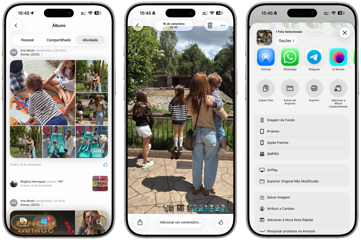 Guardar fotos de un álbum compartido