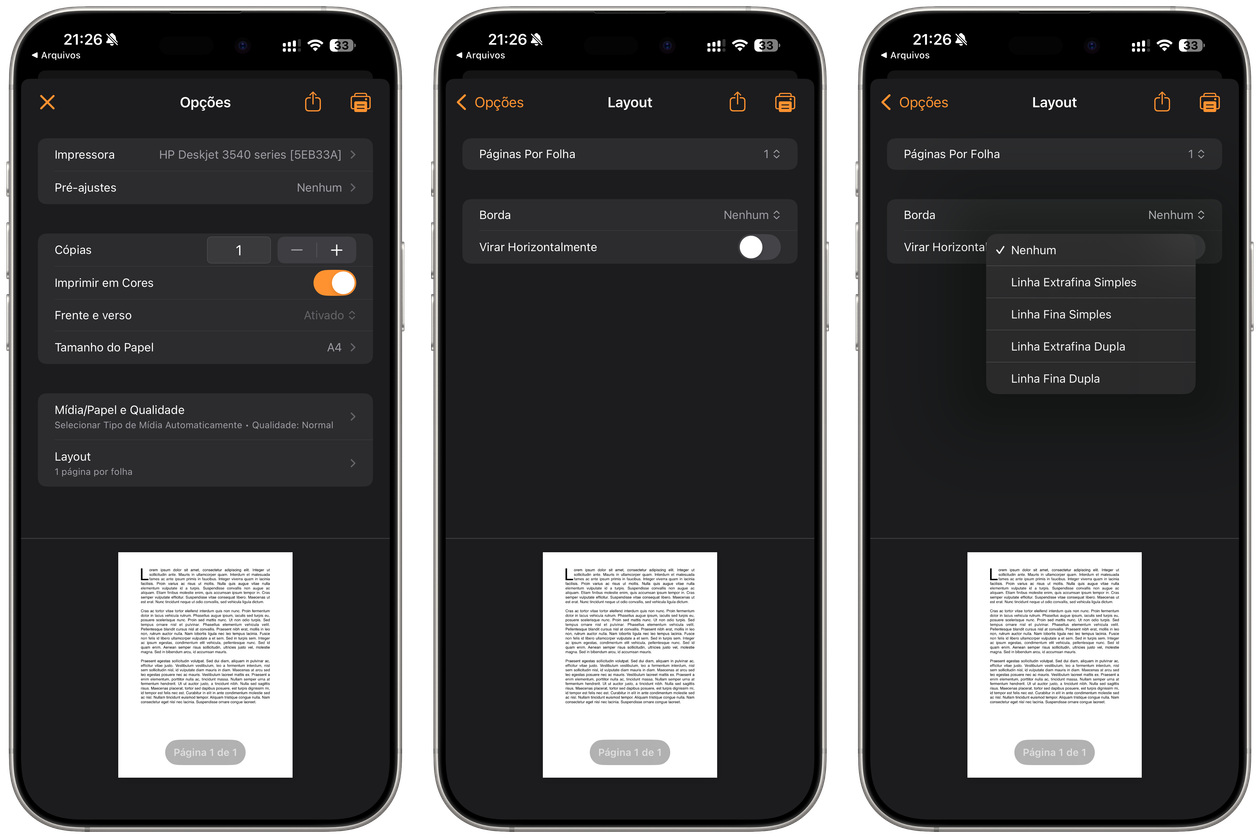 Borde impreso en iPhone