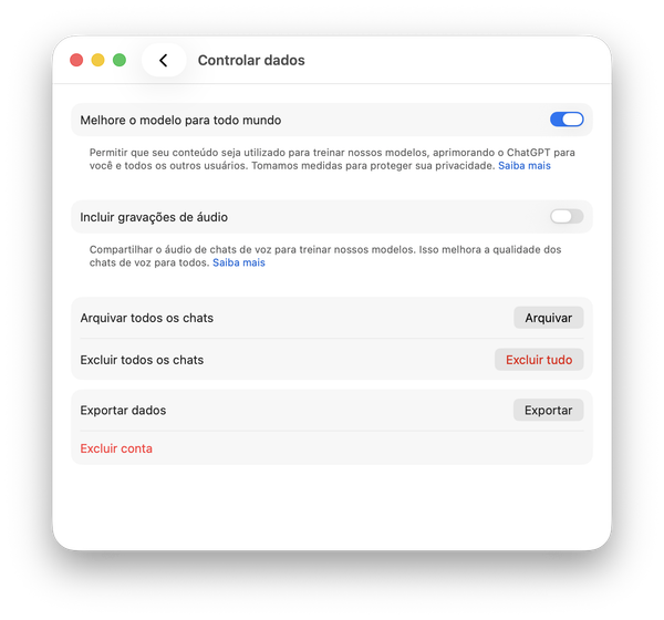 Eliminar cuenta ChatGPT en Mac