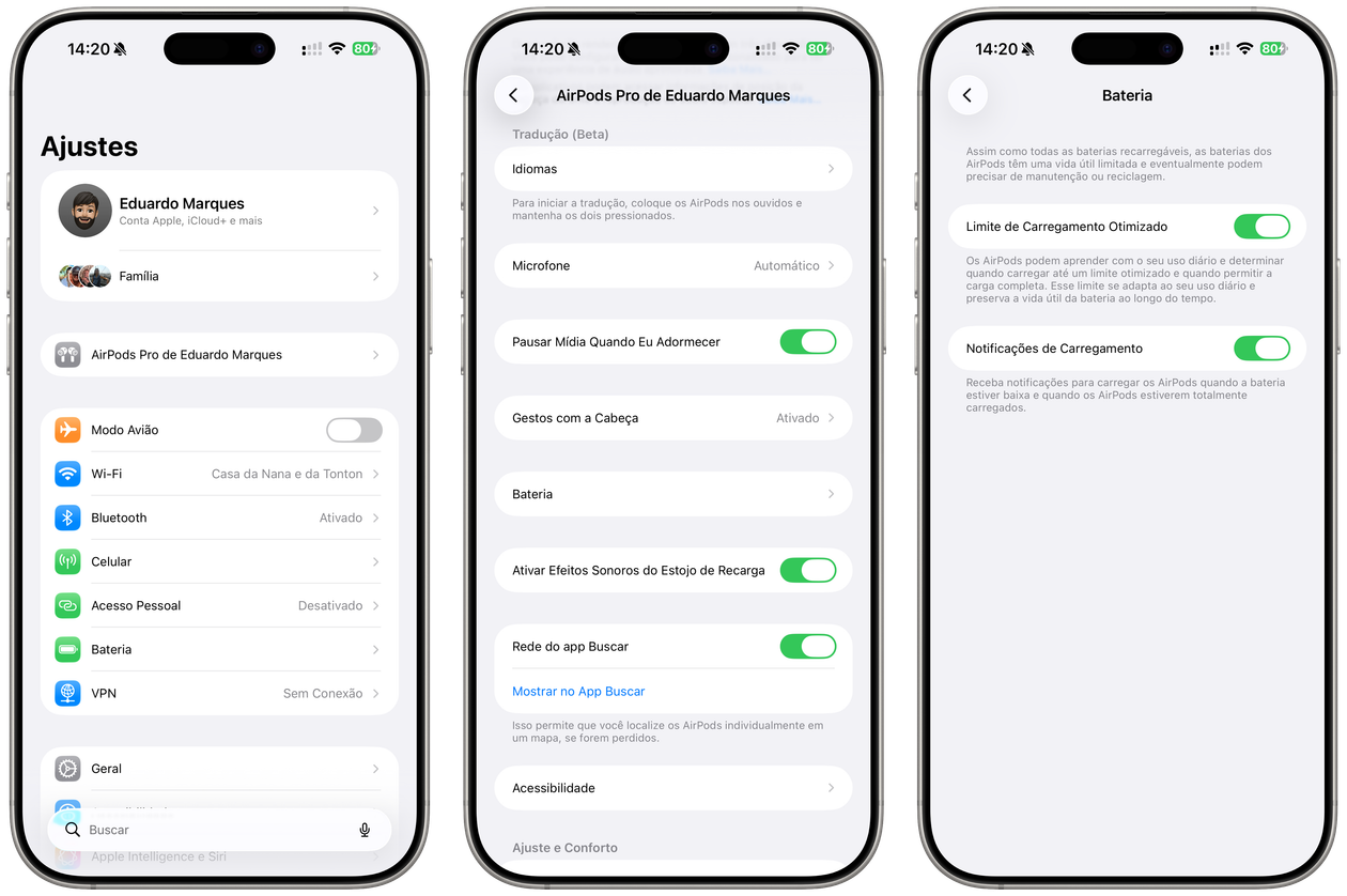 Carga optimizada de AirPods Pro 3