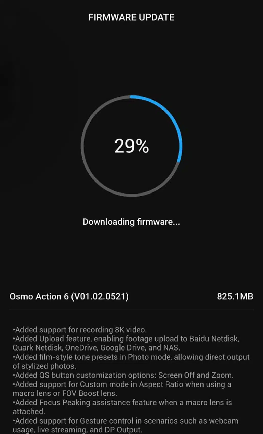 DJI Action 6 obtiene grabación en 8K mediante actualización