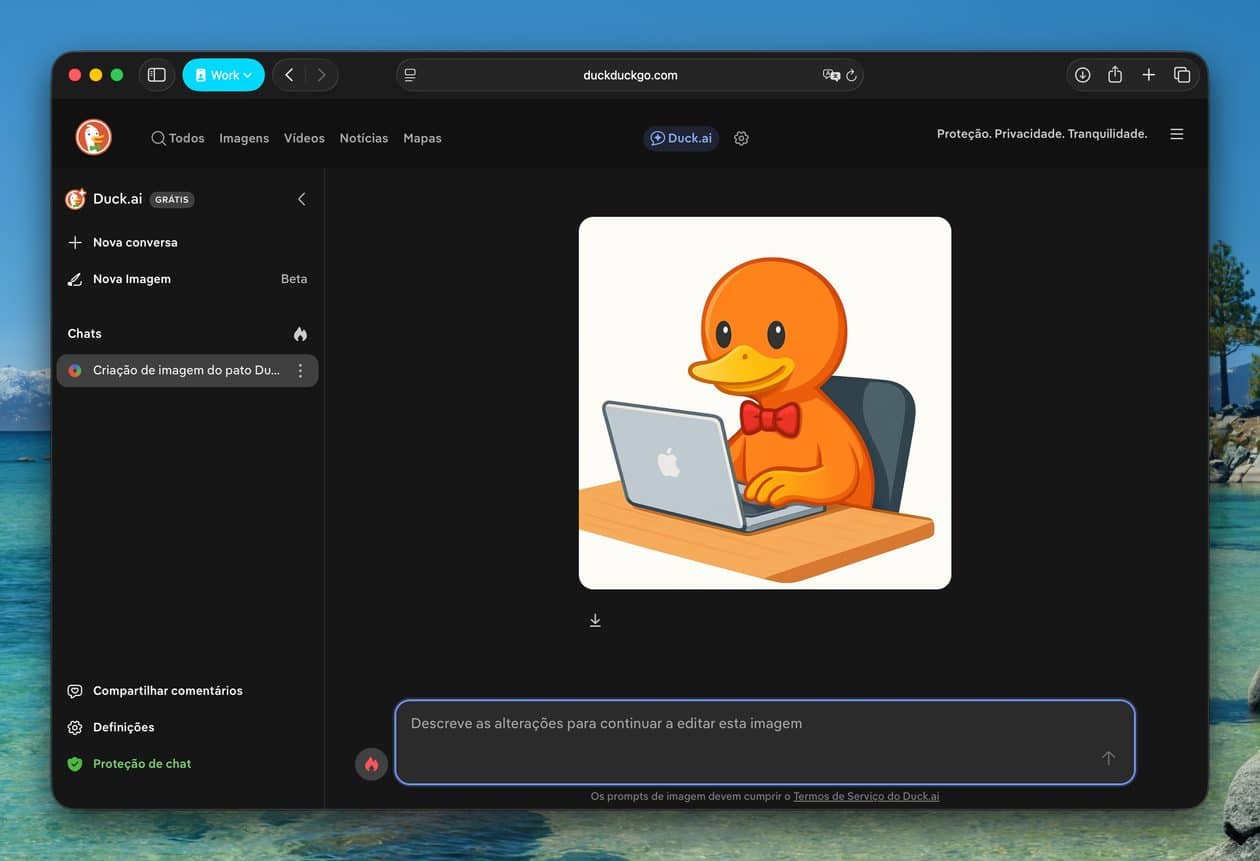 Generación de imágenes en duck.ai, de DuckDuckGo
