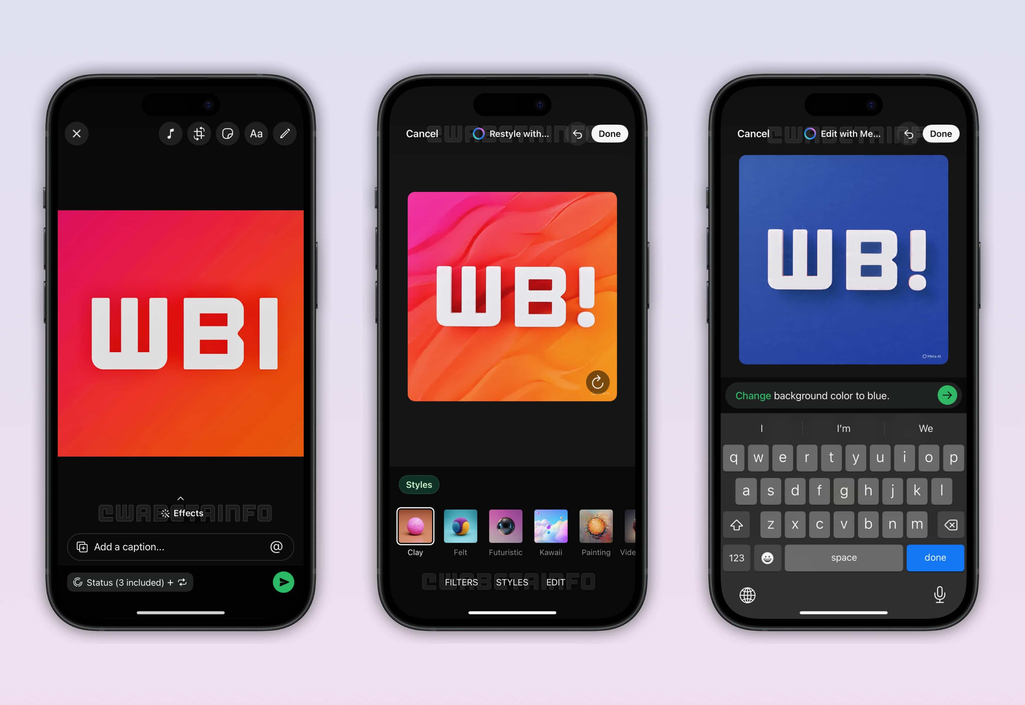 Herramienta Meta AI en el estado de WhatsApp