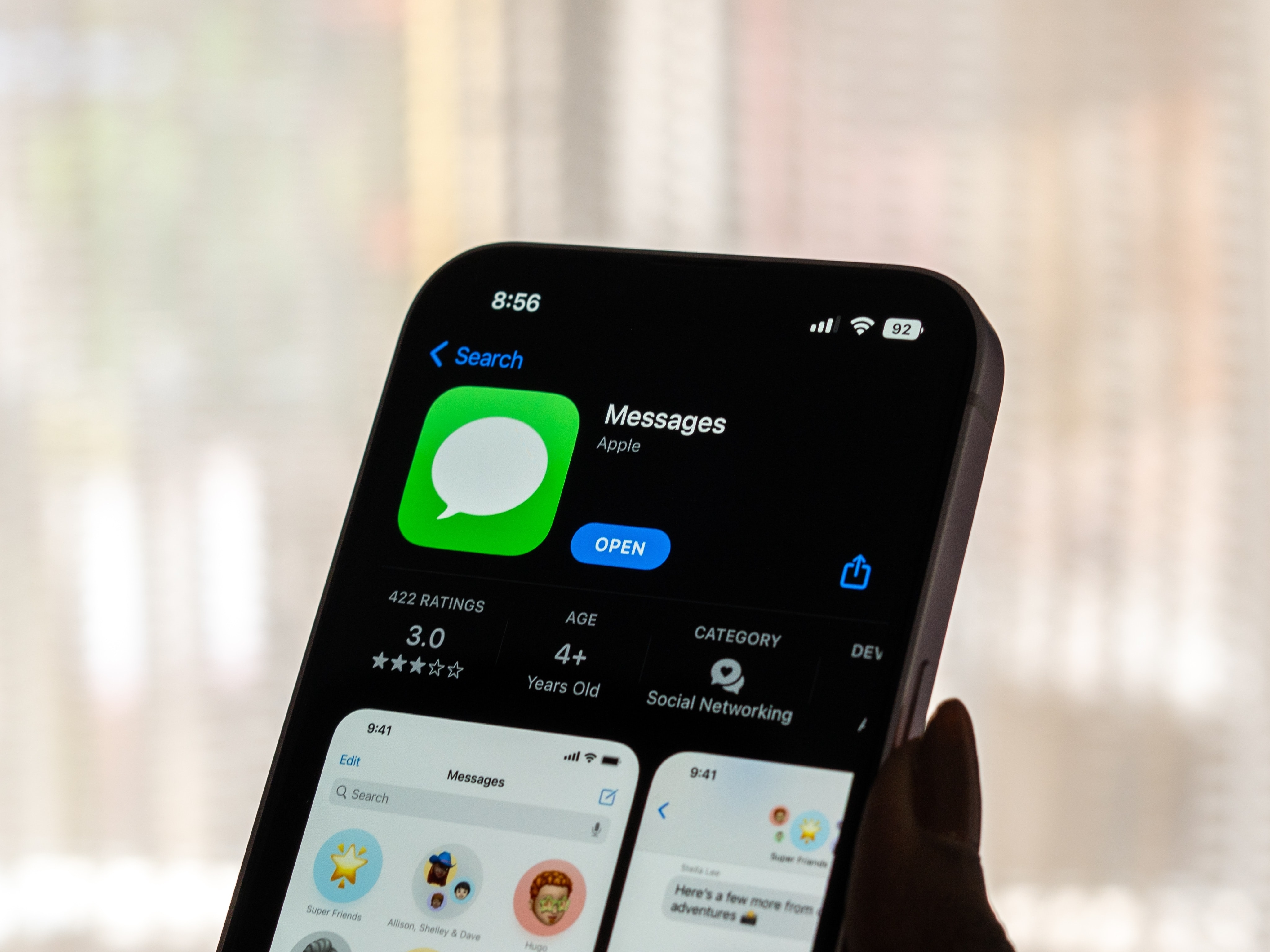 Aplicación de mensajes en iPhone