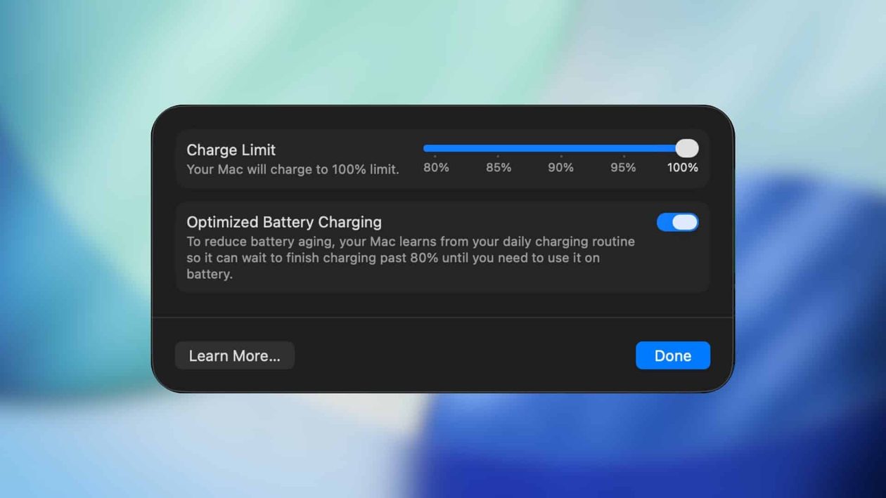Límite de carga en macOS 26.4
