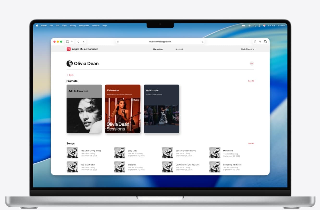 Conexión de música de Apple