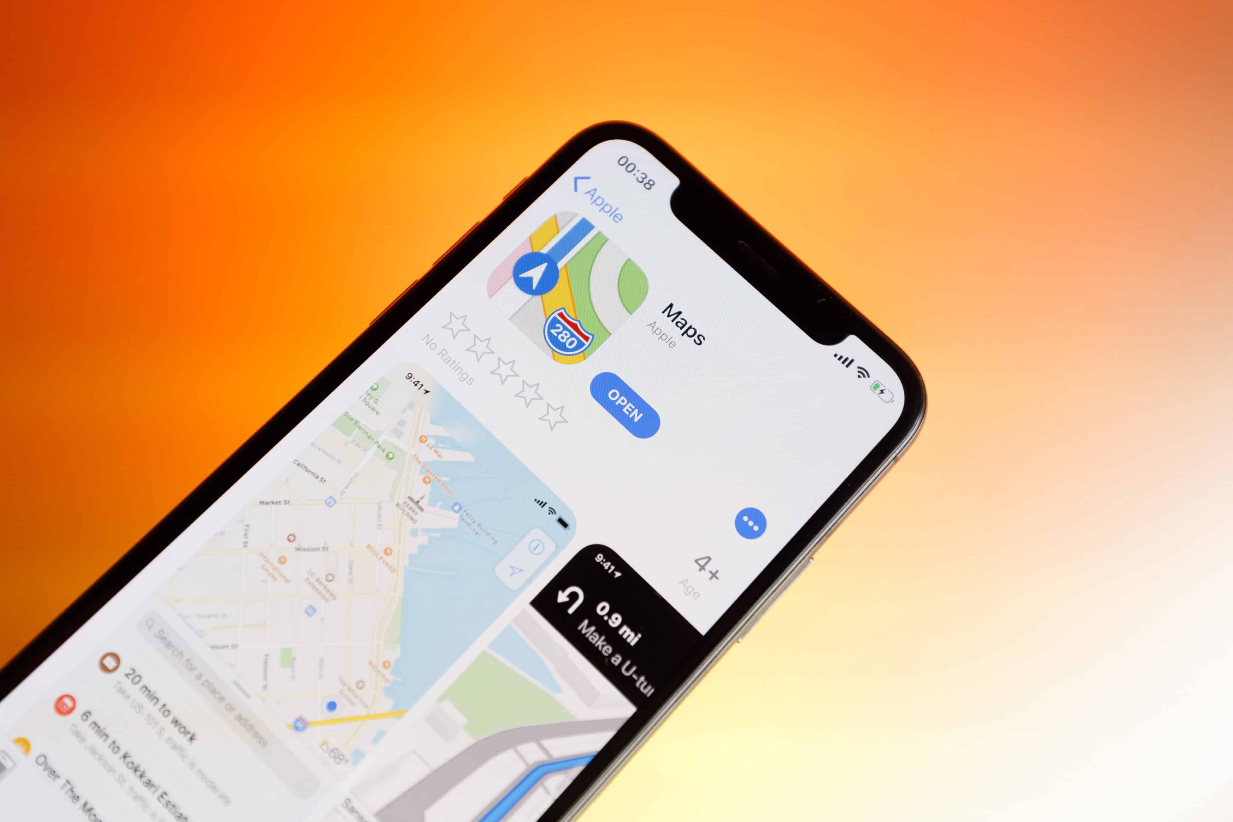 Aplicación Apple Maps en iPhone