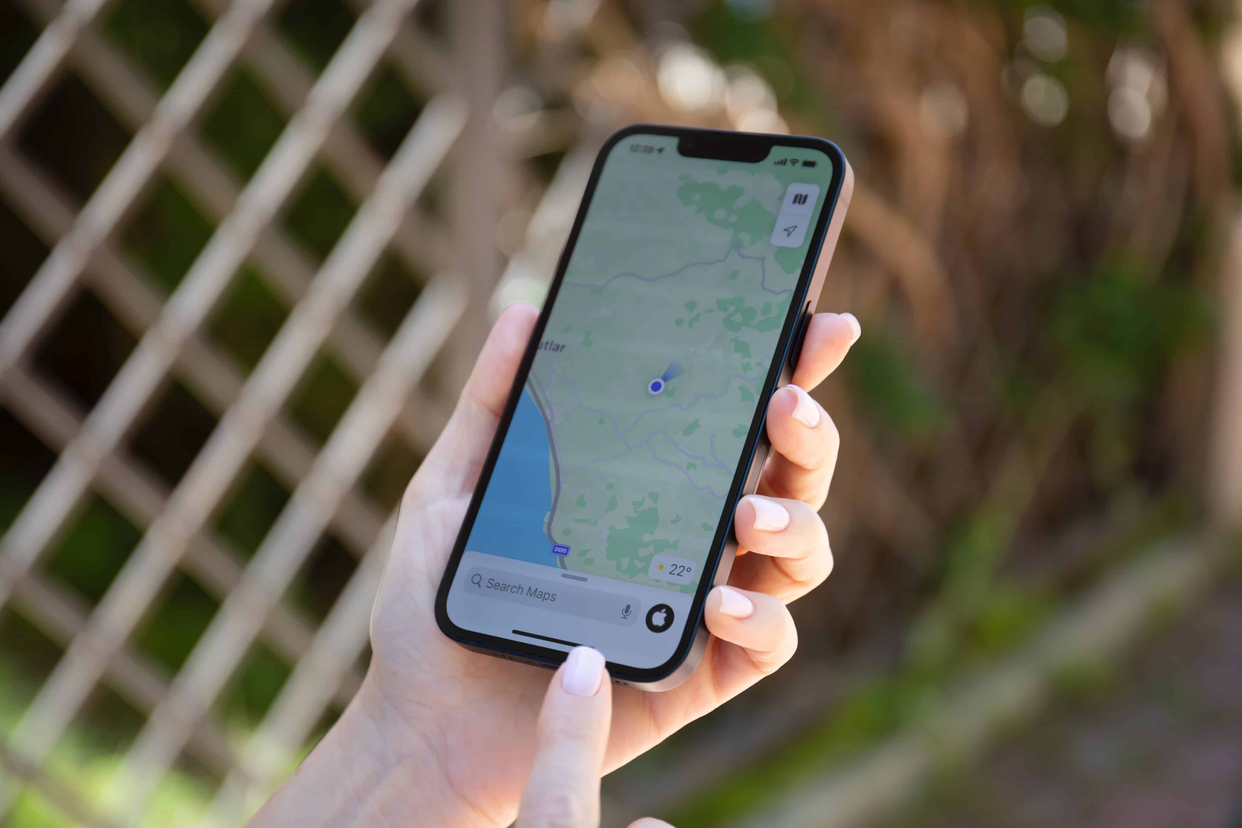 Mapas de Apple en un iPhone