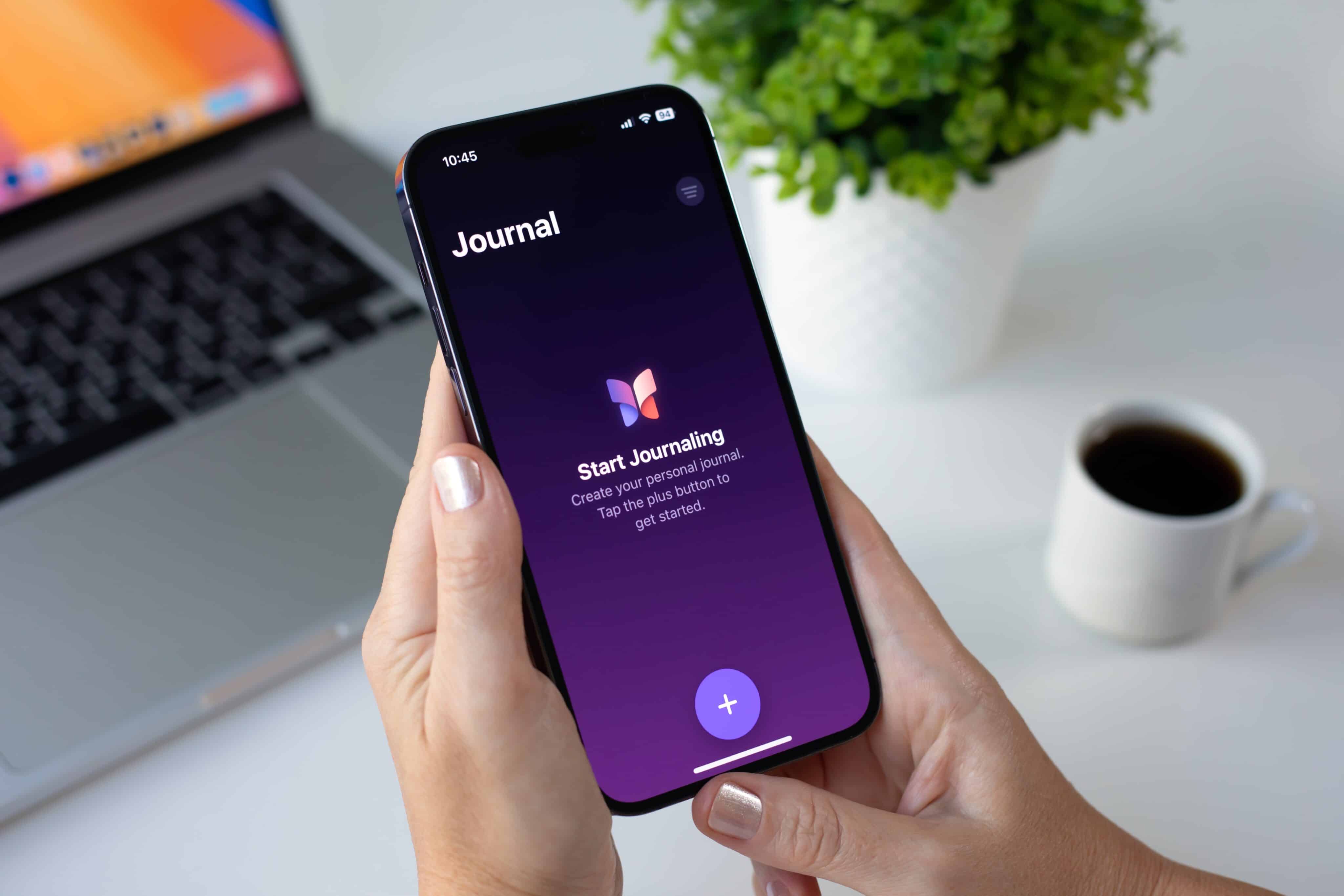 Aplicación de diario en iPhone con una Mac en segundo plano