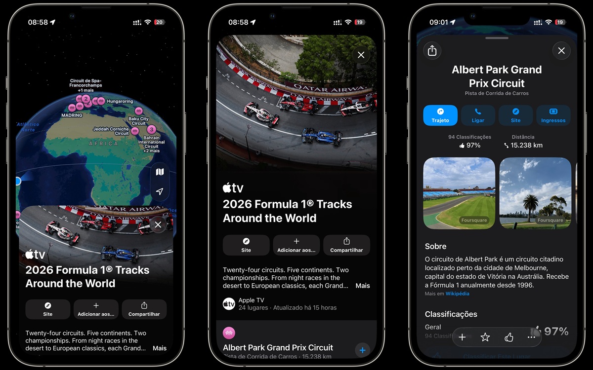 La aplicación Apple Maps gana una función que permite ver los circuitos de F1 2026 en detalle