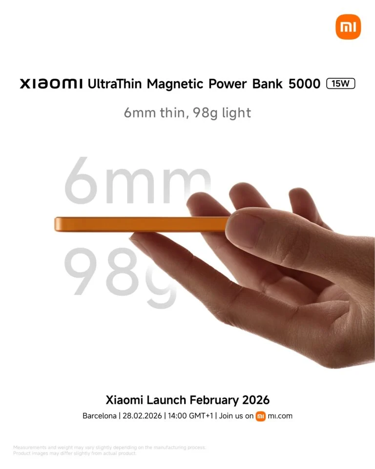 Xiaomi prepara power bank ultradelgado de 5.000 mAh para el MWC 2026