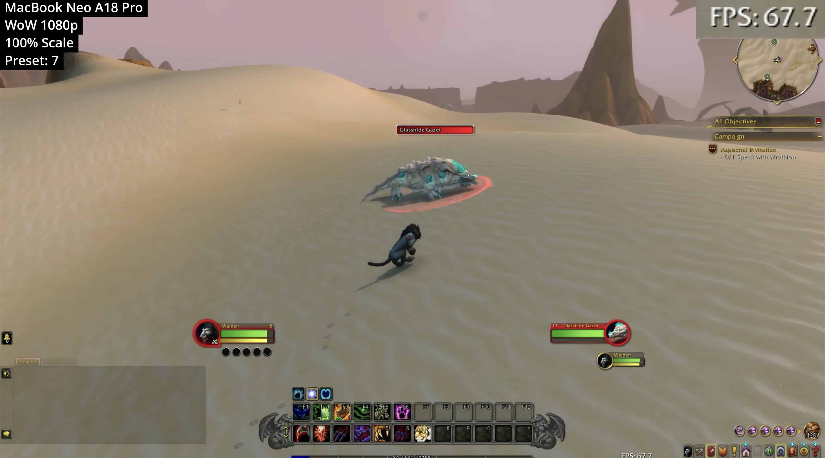 World of Warcraft ejecutándose en MacBook Neo