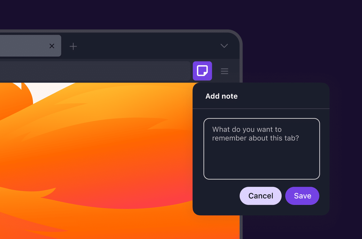 Pestaña de notas de Firefox Labs 149