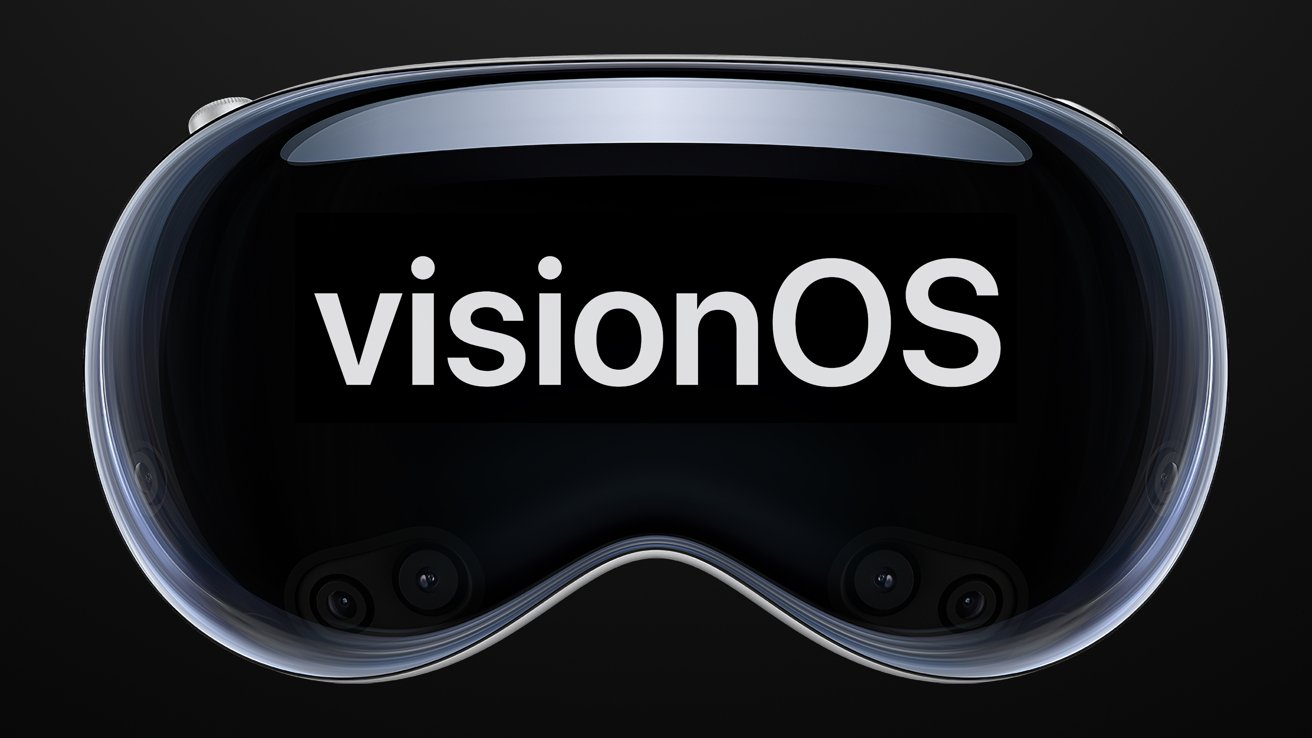 Apple Vision Pro con visionOS en la pantalla