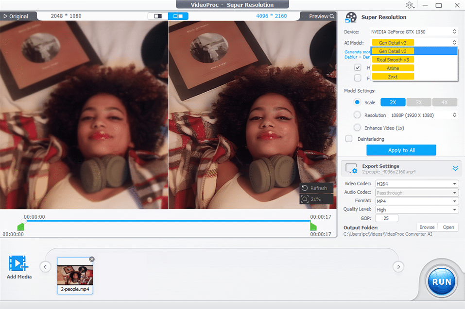 Convertidor de IA VideoProc