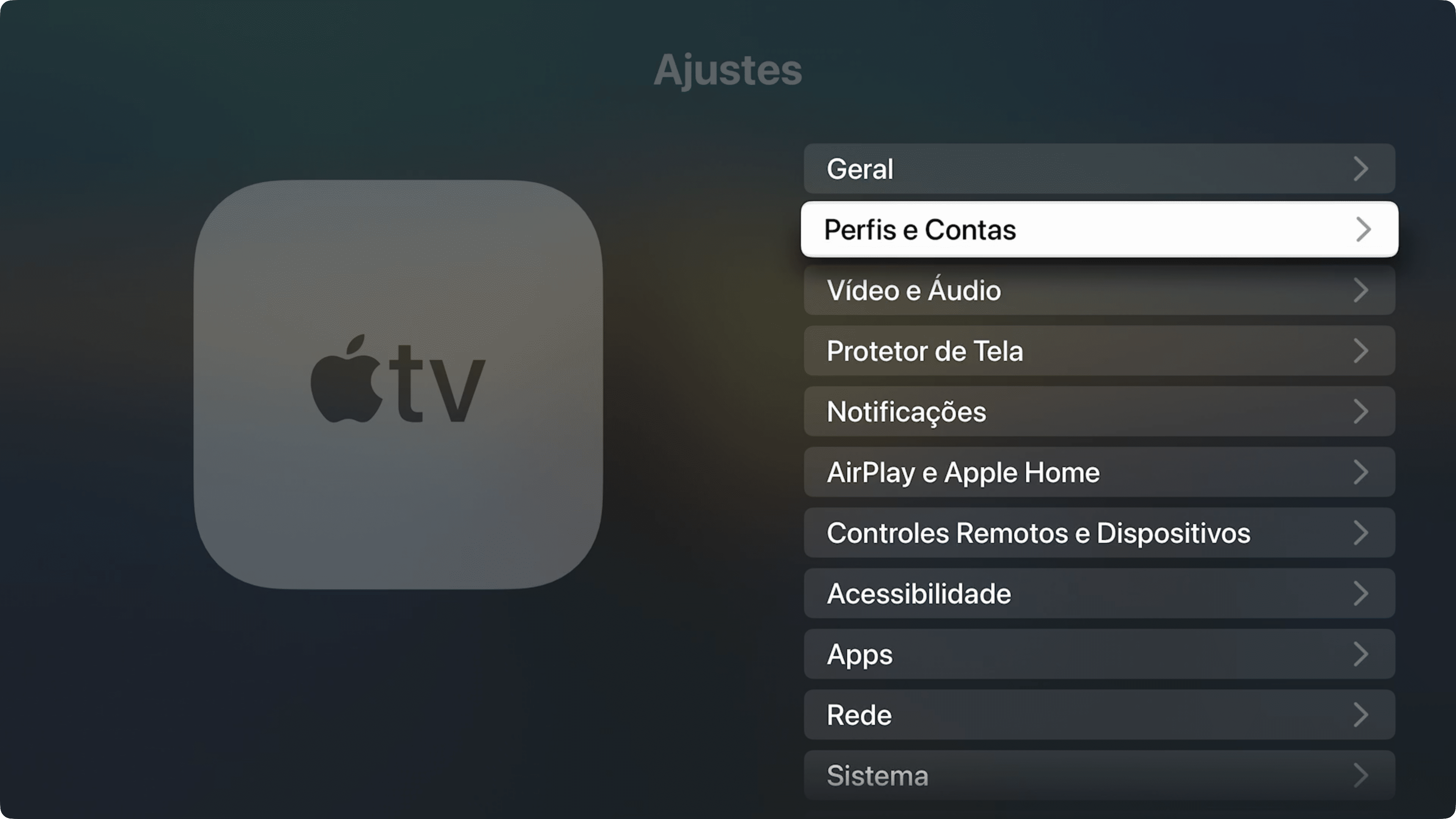 Perfil en Apple TV