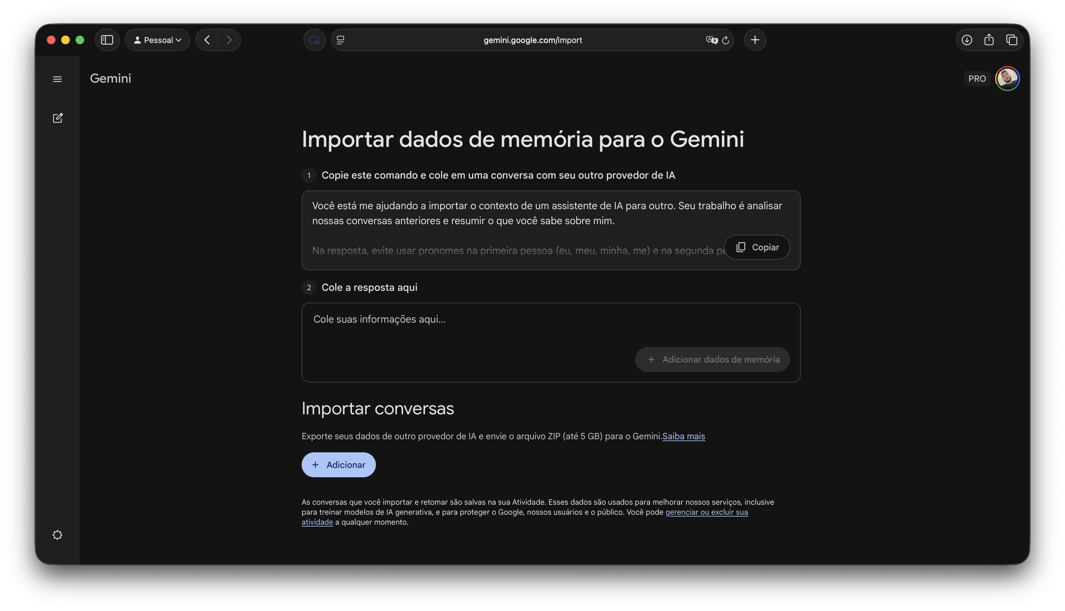 Datos de Géminis