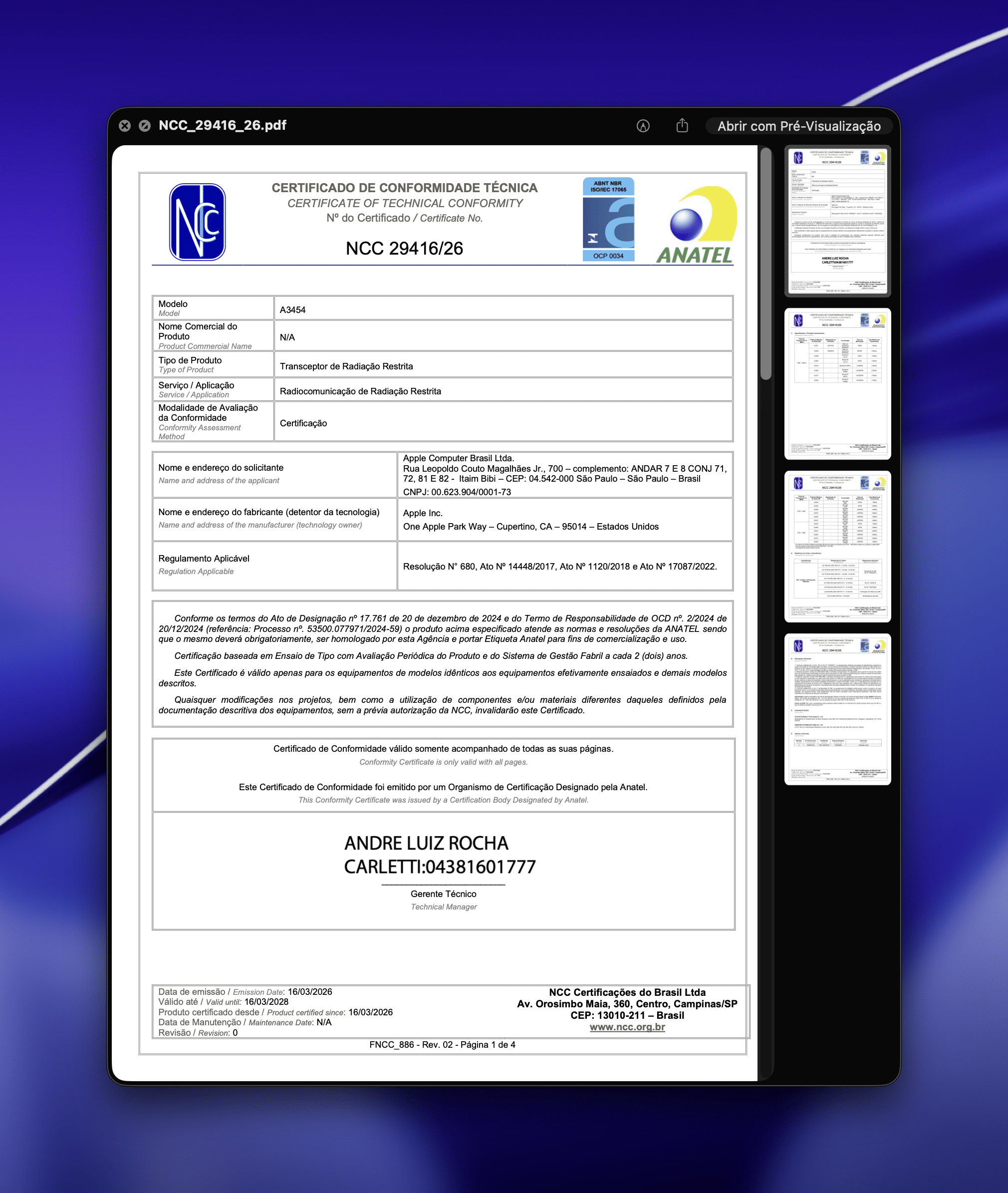 Certificado de homologación de AirPods Max 2