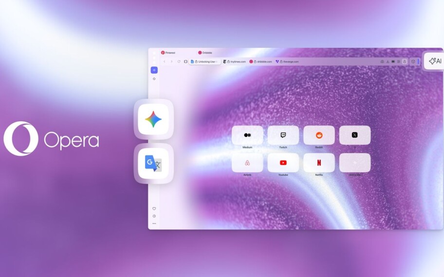 Opera One se integra con Gemini y Google Translate y amplía la pantalla dividida a cuatro pestañas