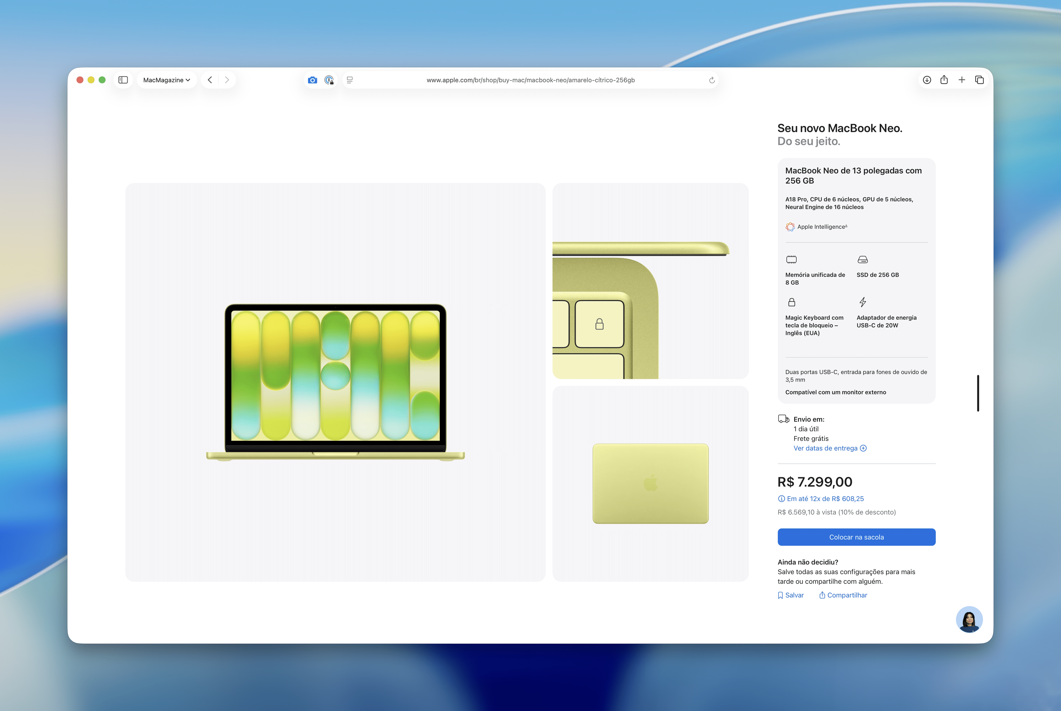 MacBook Neo a la venta en la Apple Store Online de Brasil