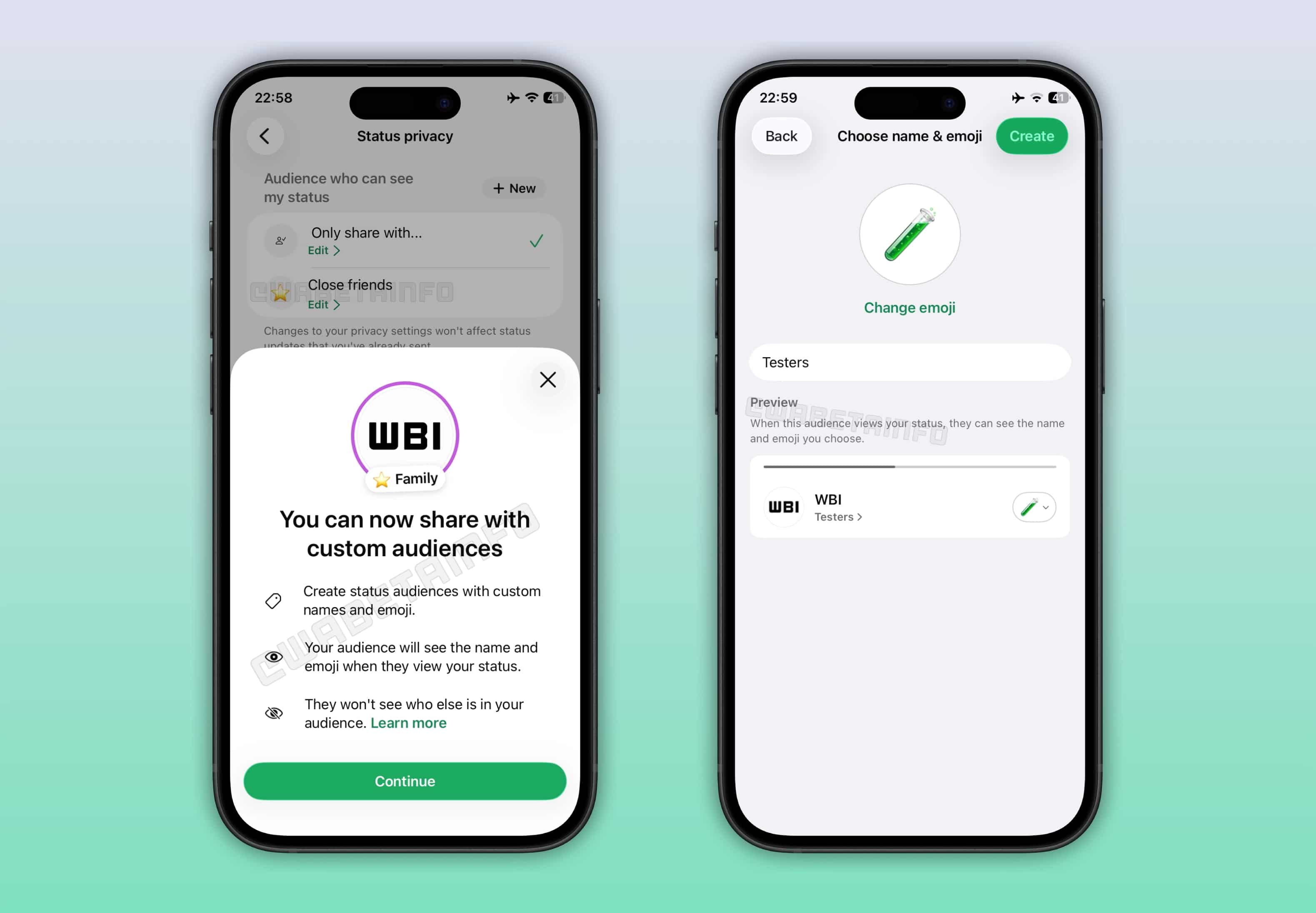 Listas de estados personalizadas en WhatsApp