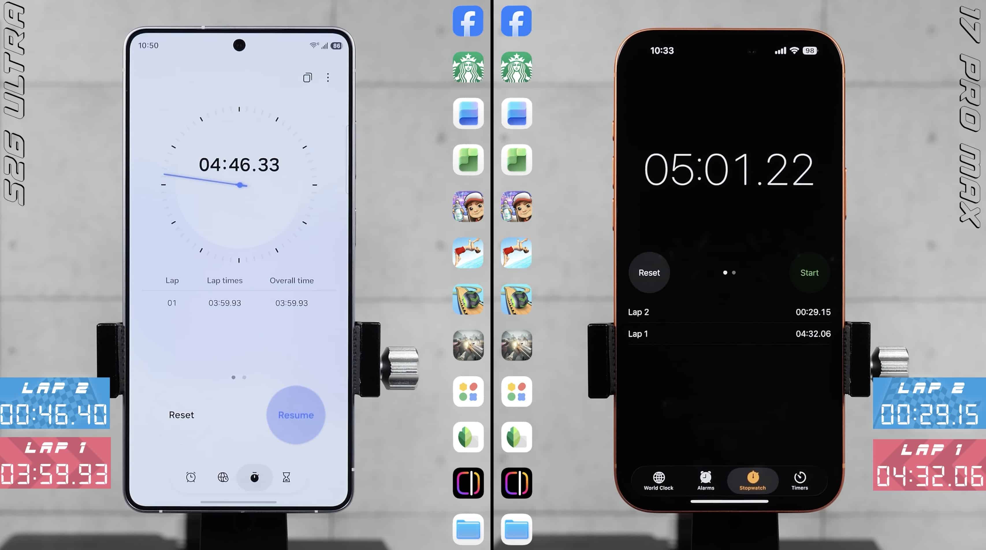 ¡Prueba de velocidad máxima del Galaxy S26 Ultra frente al iPhone 17 Pro!