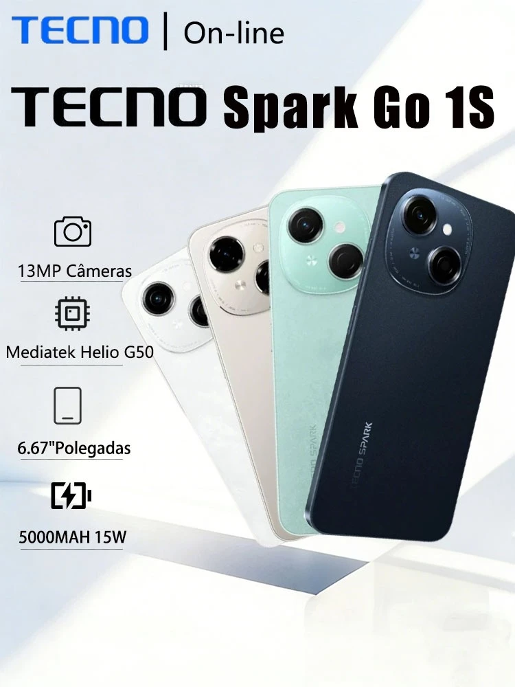 ¡IMPERDIBLE! Celular Tecno Spark GO 1S por solo R $ 489 en Shopee