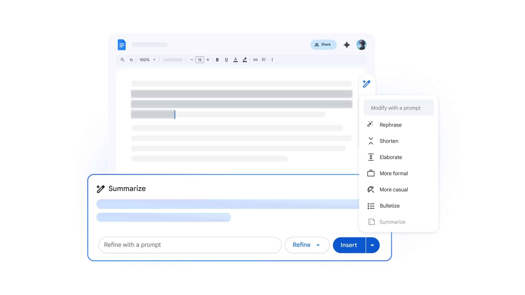 Herramientas de escritura de Google