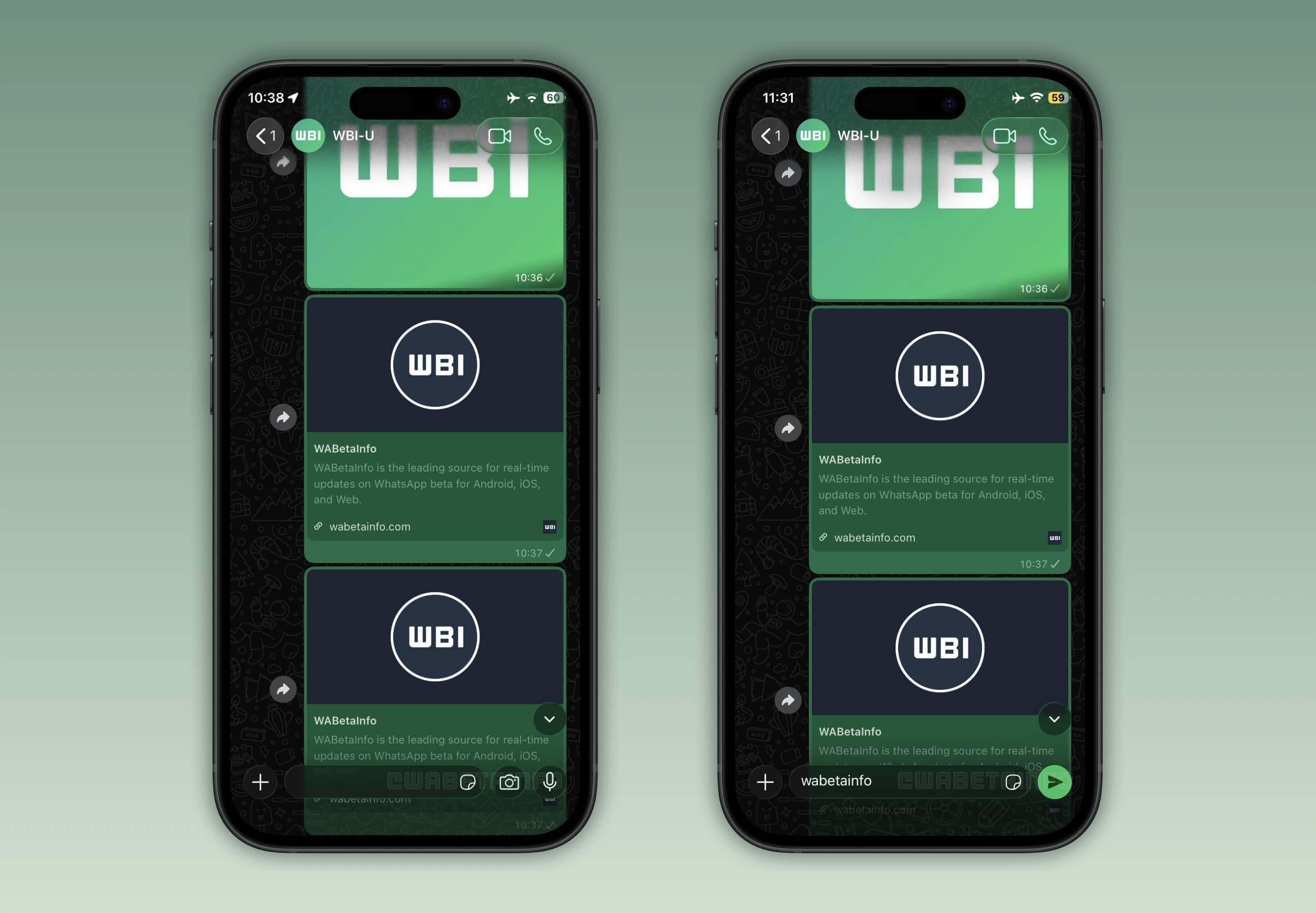 Liquid Glass en la pantalla de chat de WhatsApp