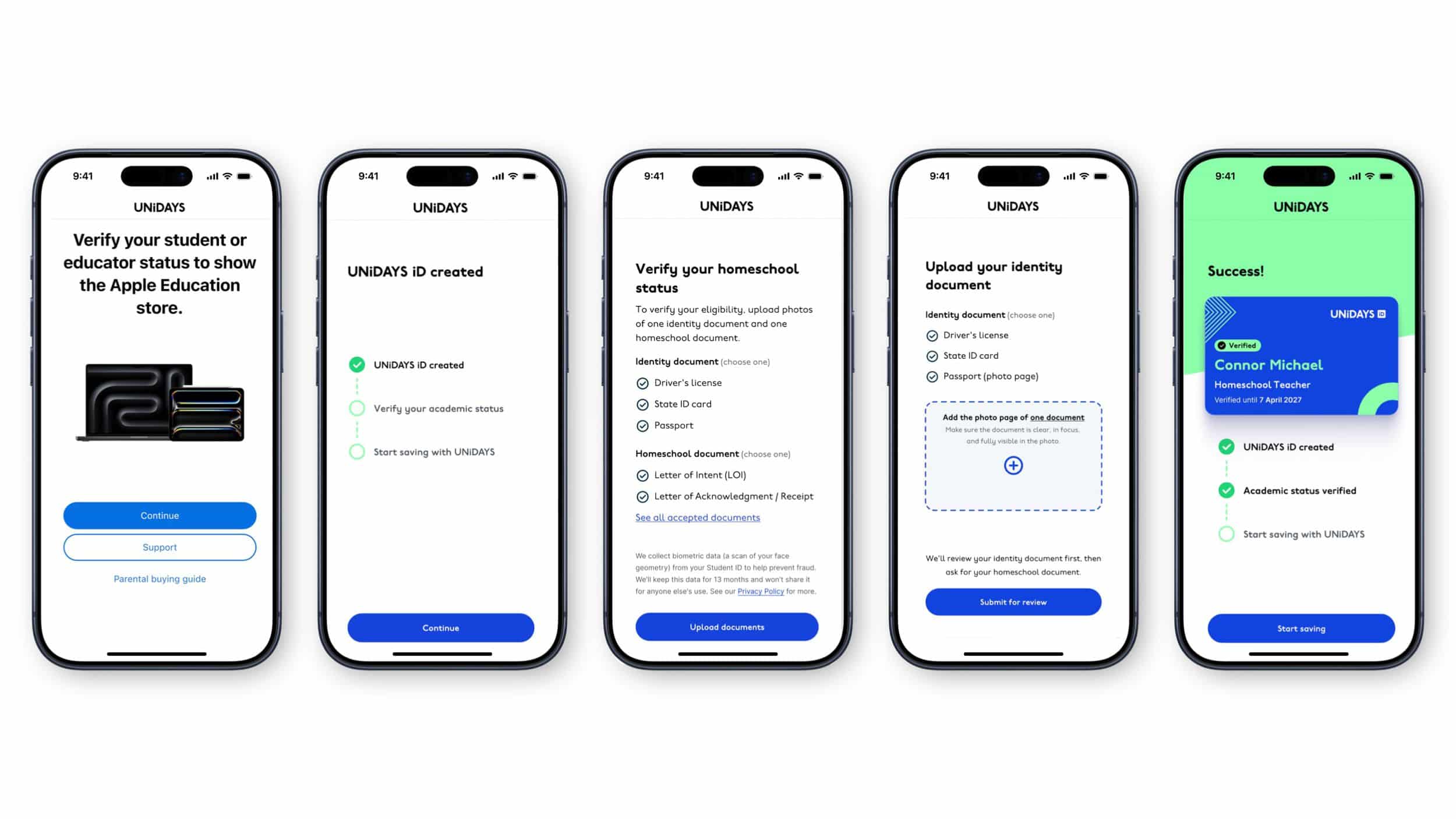 Verificación del estado académico de UNiDAYS