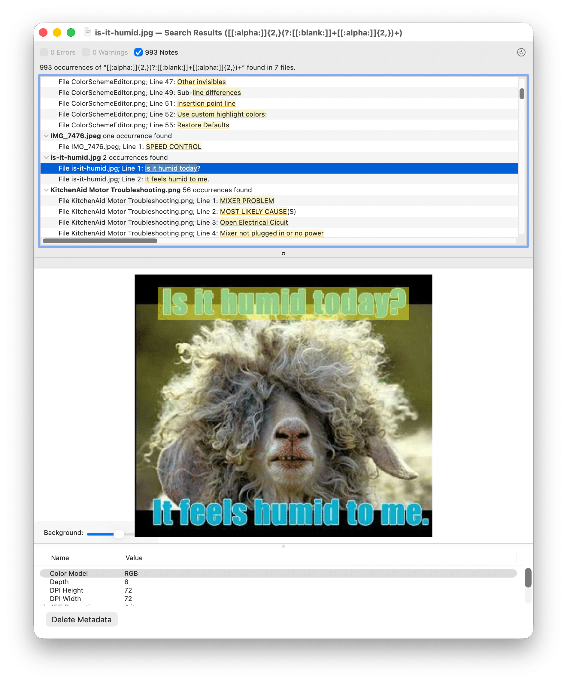 Buscar texto en imágenes en BBEdit 16
