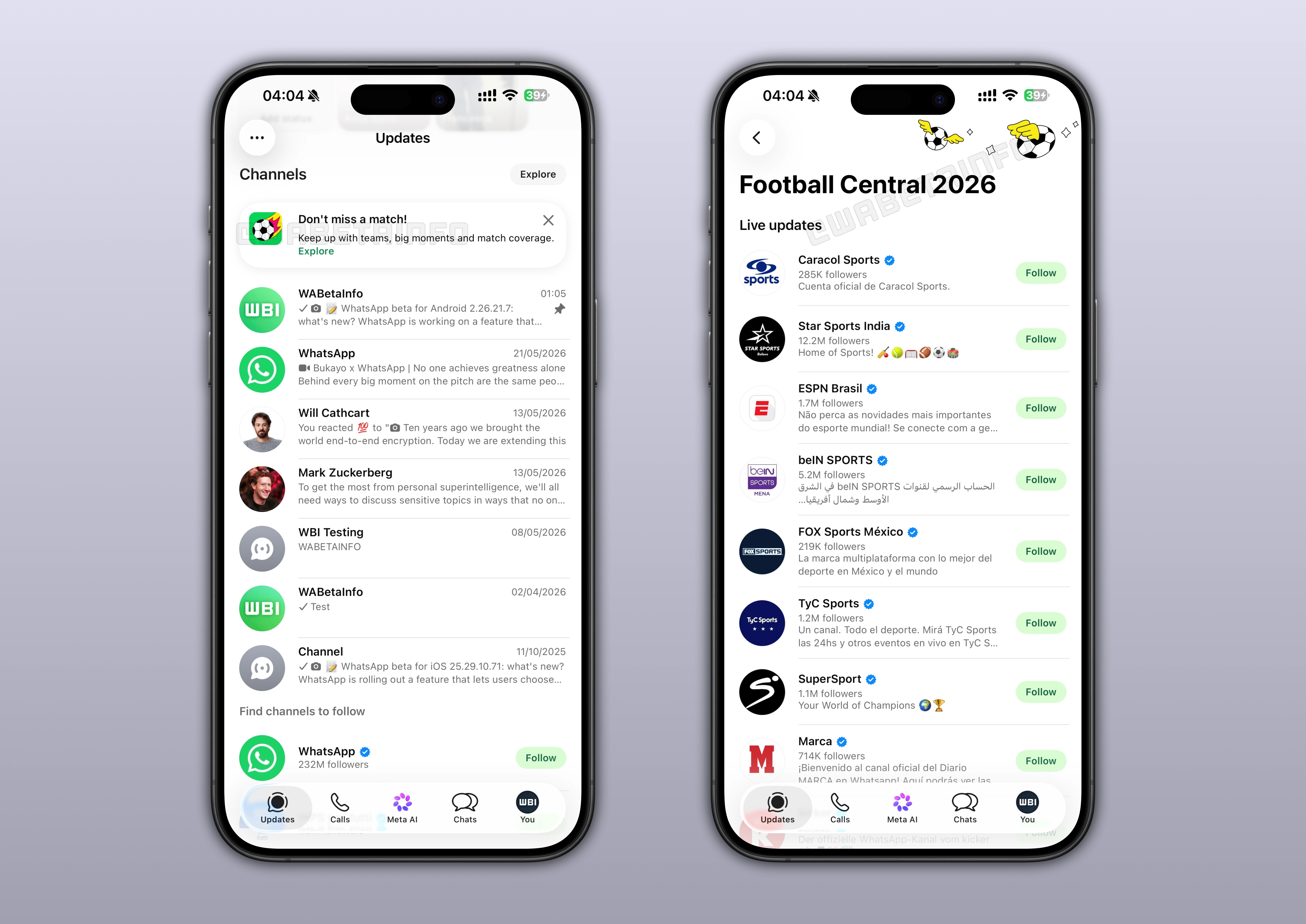 Centro de la Copa Mundial de la FIFA 2026 en WhatsApp