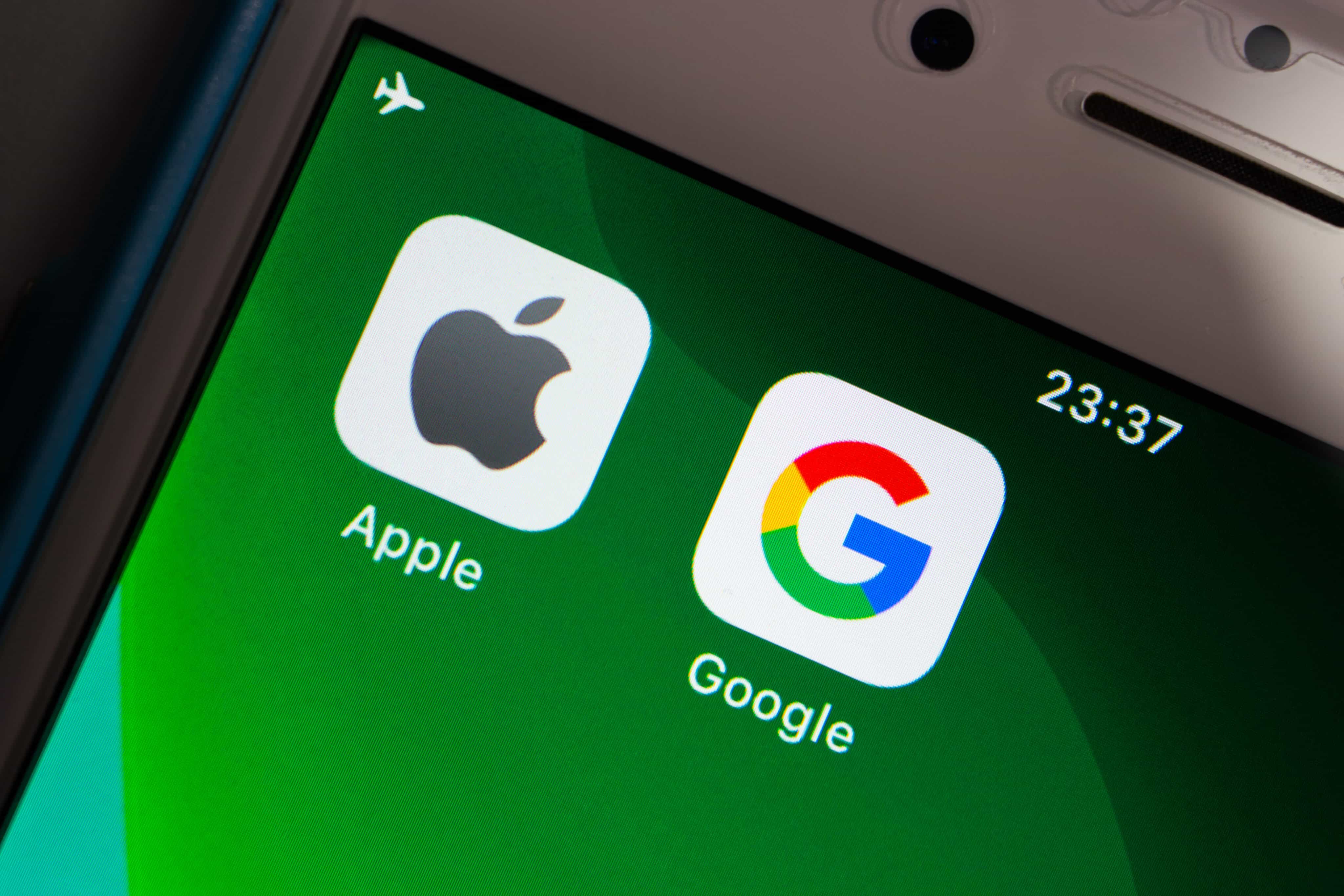 Aplicaciones de Apple y Google