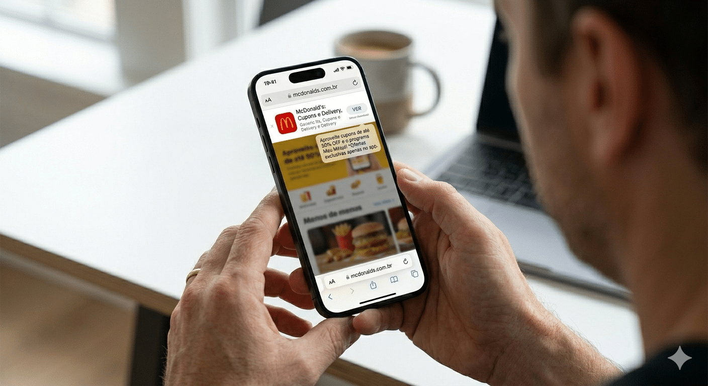 Safari abrió en el iPhone la página de McDonald's que muestra una promoción válida solo en la aplicación