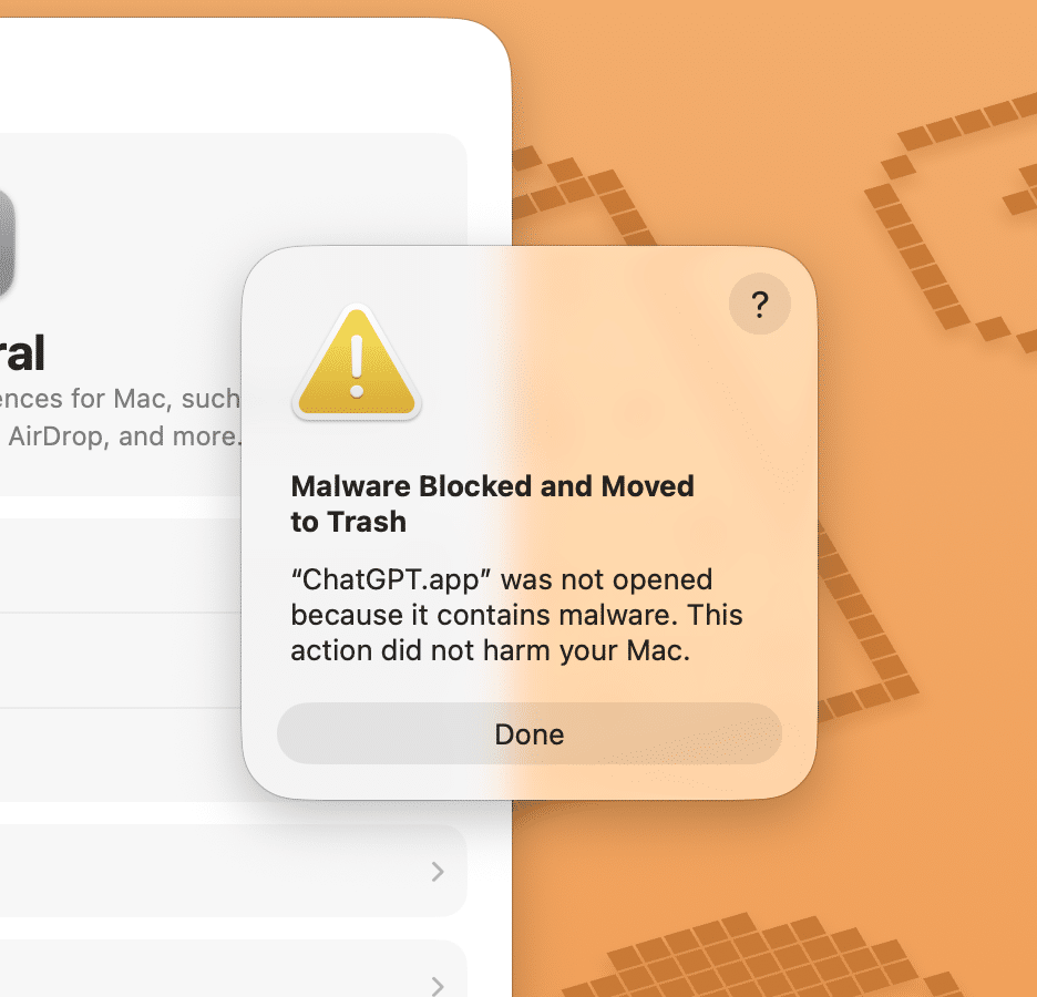 Alerta ChatGPT en macOS