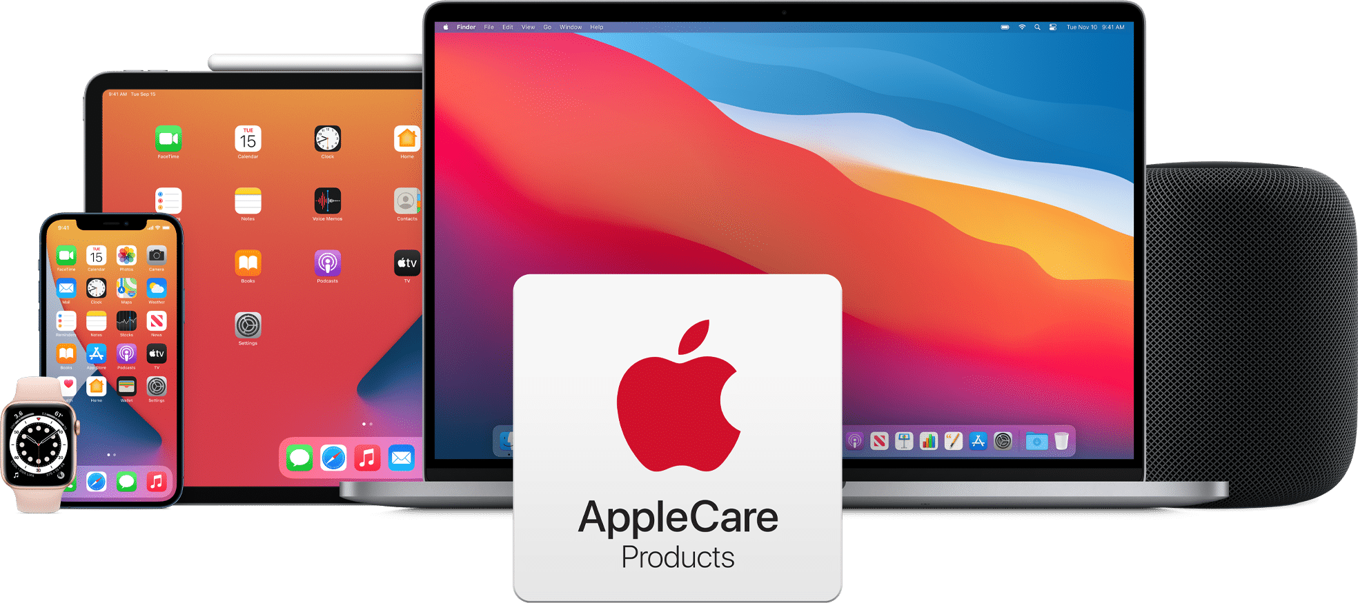 Productos Apple con AppleCare+ en la parte frontal