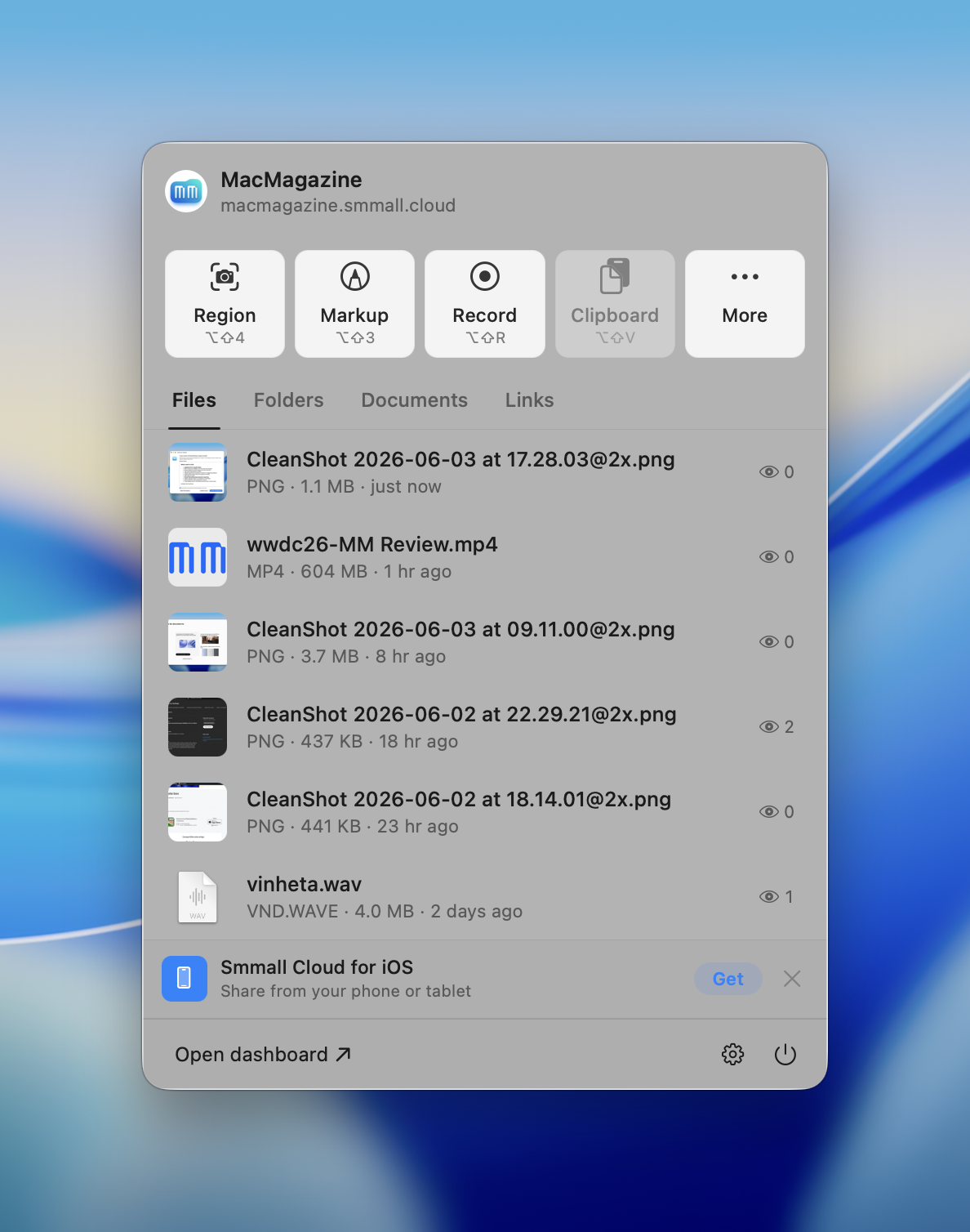 Actualización de nube pequeña